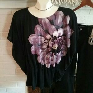 BCX Flowy peplum top